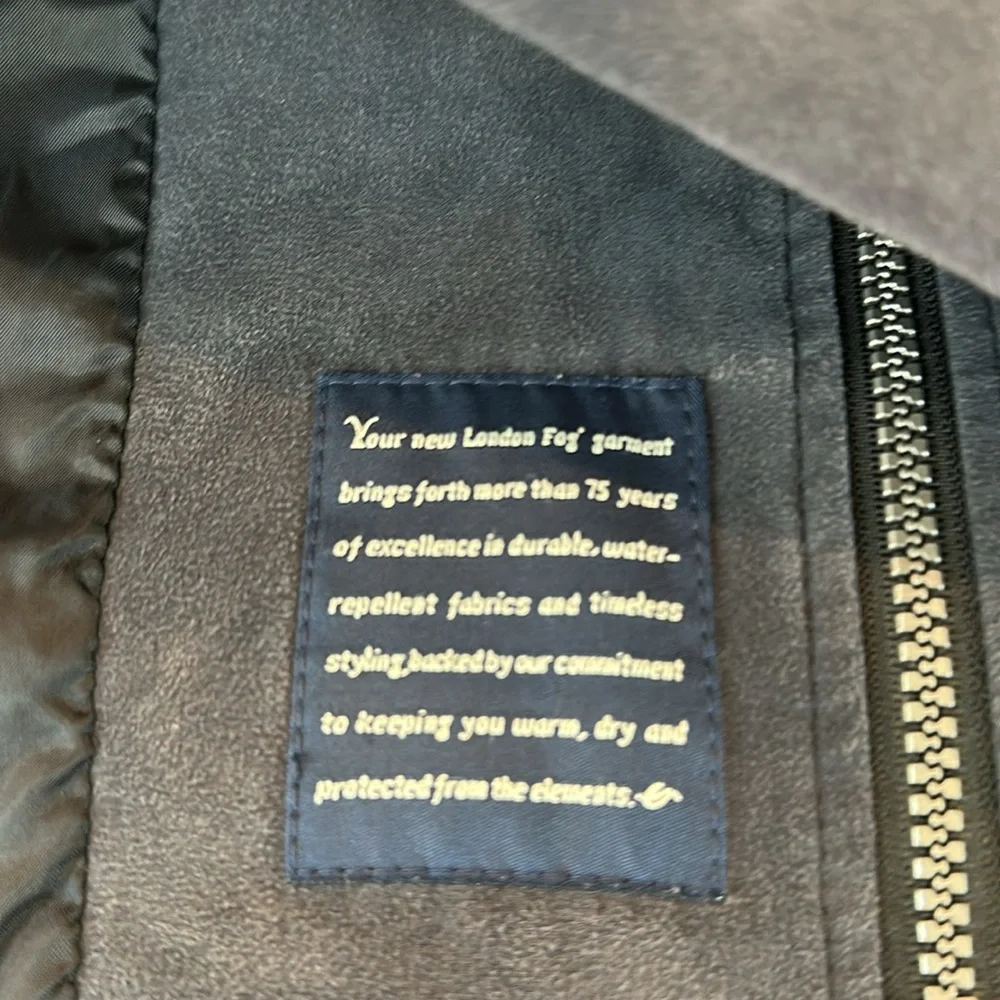 Y2K London Fog Slate Greyish blue Hooded Utility Jacket size M petite